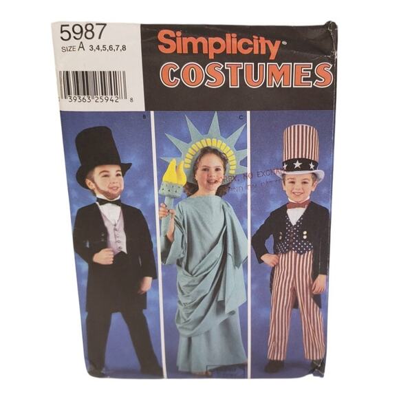 Simplicity Childrens Costumes Patriotic Statue of Liberty Kids Halloween CUT - Picture 1 of 5